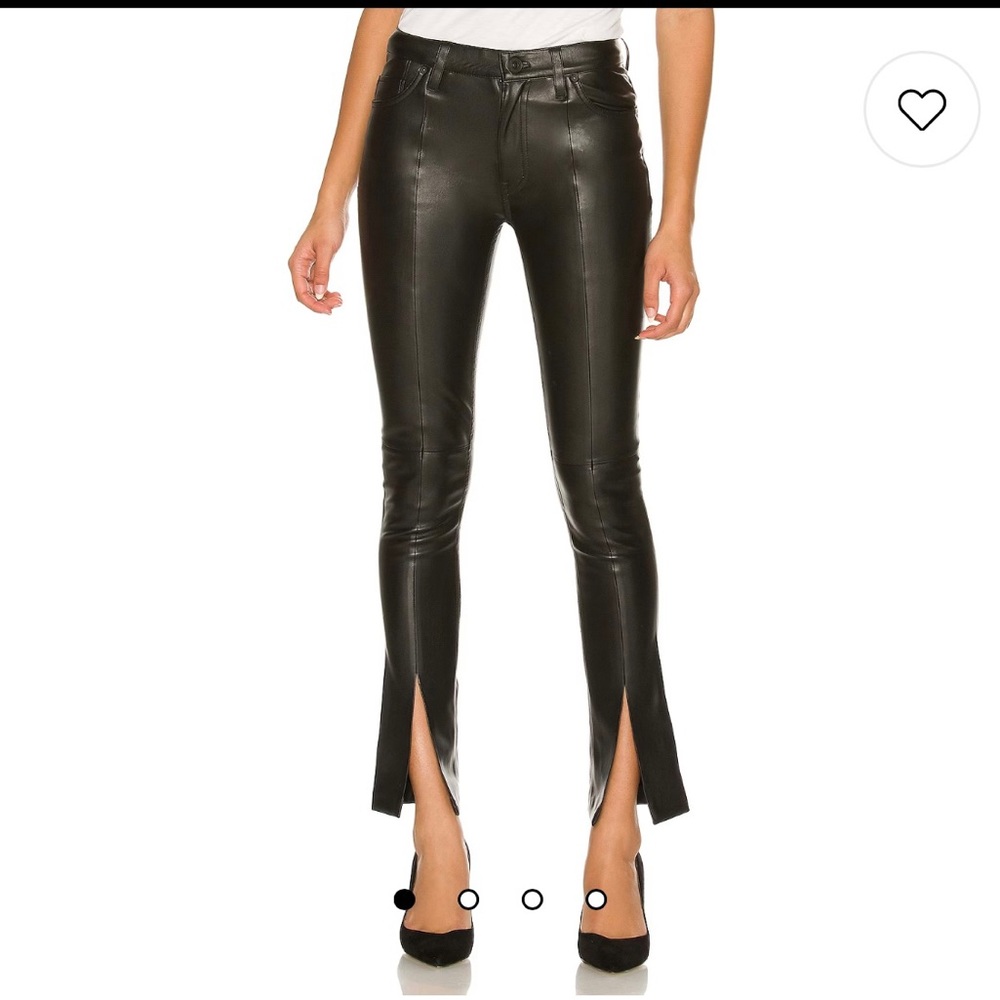 Faux leather high waisted straight ankle - Black